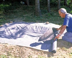 laying geotextile