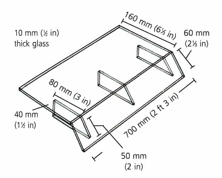 glass or perspex spillway